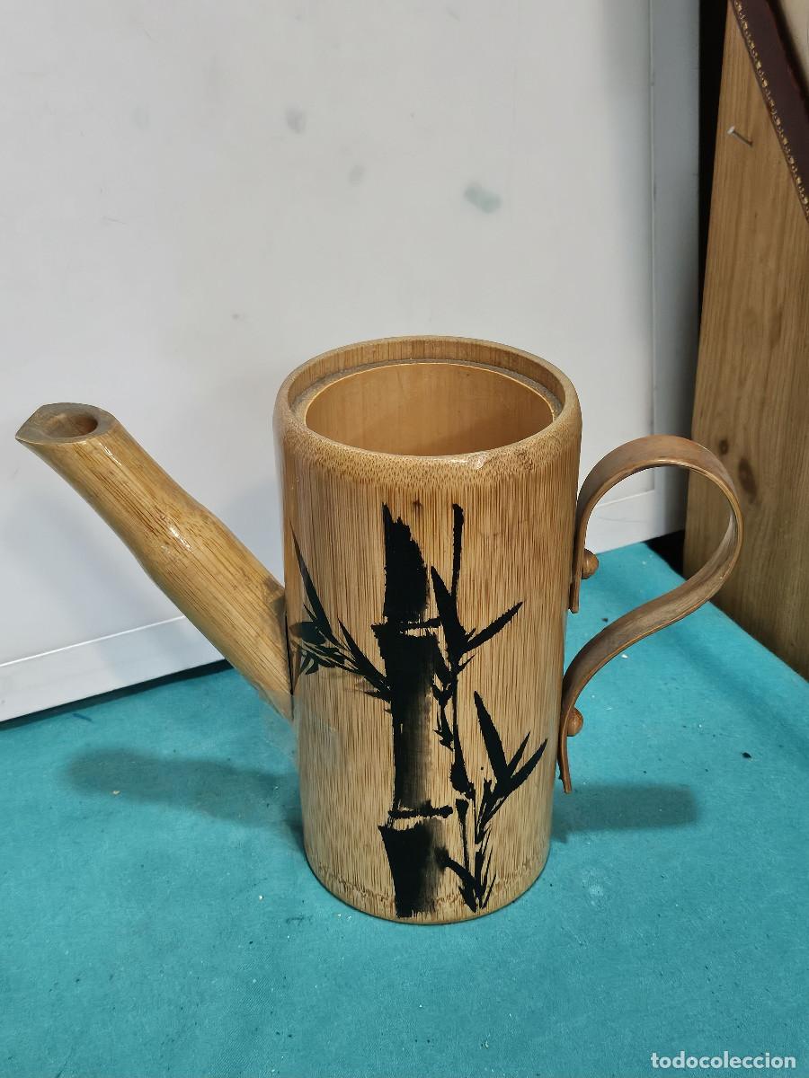 Vintage: tetera de ca&ntilde;a de bambu - Foto 1