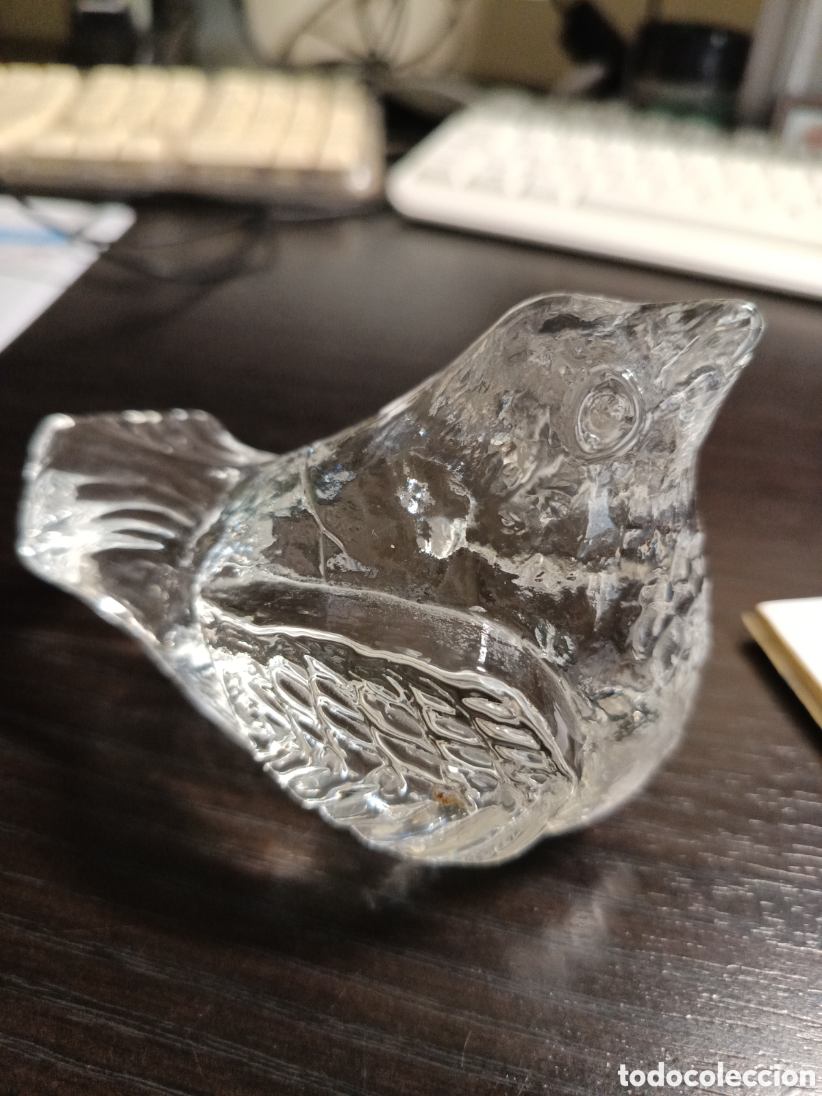 Vintage: P&aacute;jaro de cristal pukeberg - Foto 2
