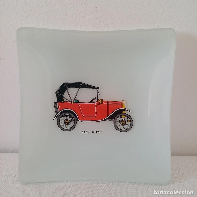 Vintage: Chance Glass Decorative Automotive Plate Depicting Vintage 'Baby' Austin