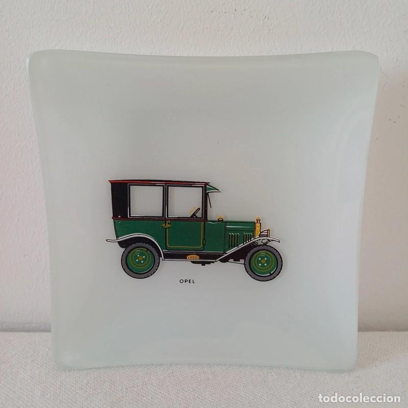 Vintage: Chance Glass Decorative Automotive Plate Depicting Vintage Opel