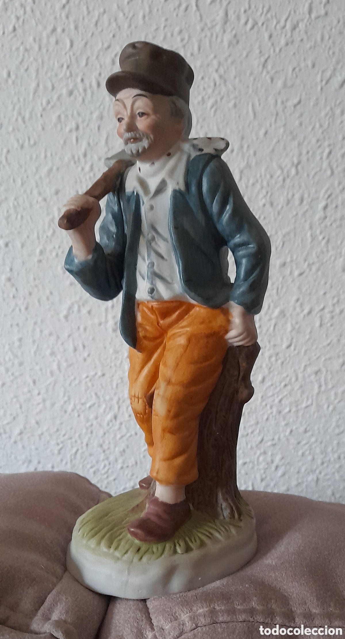 Vintage: Figura le&ntilde;ador biscuit - Foto 2