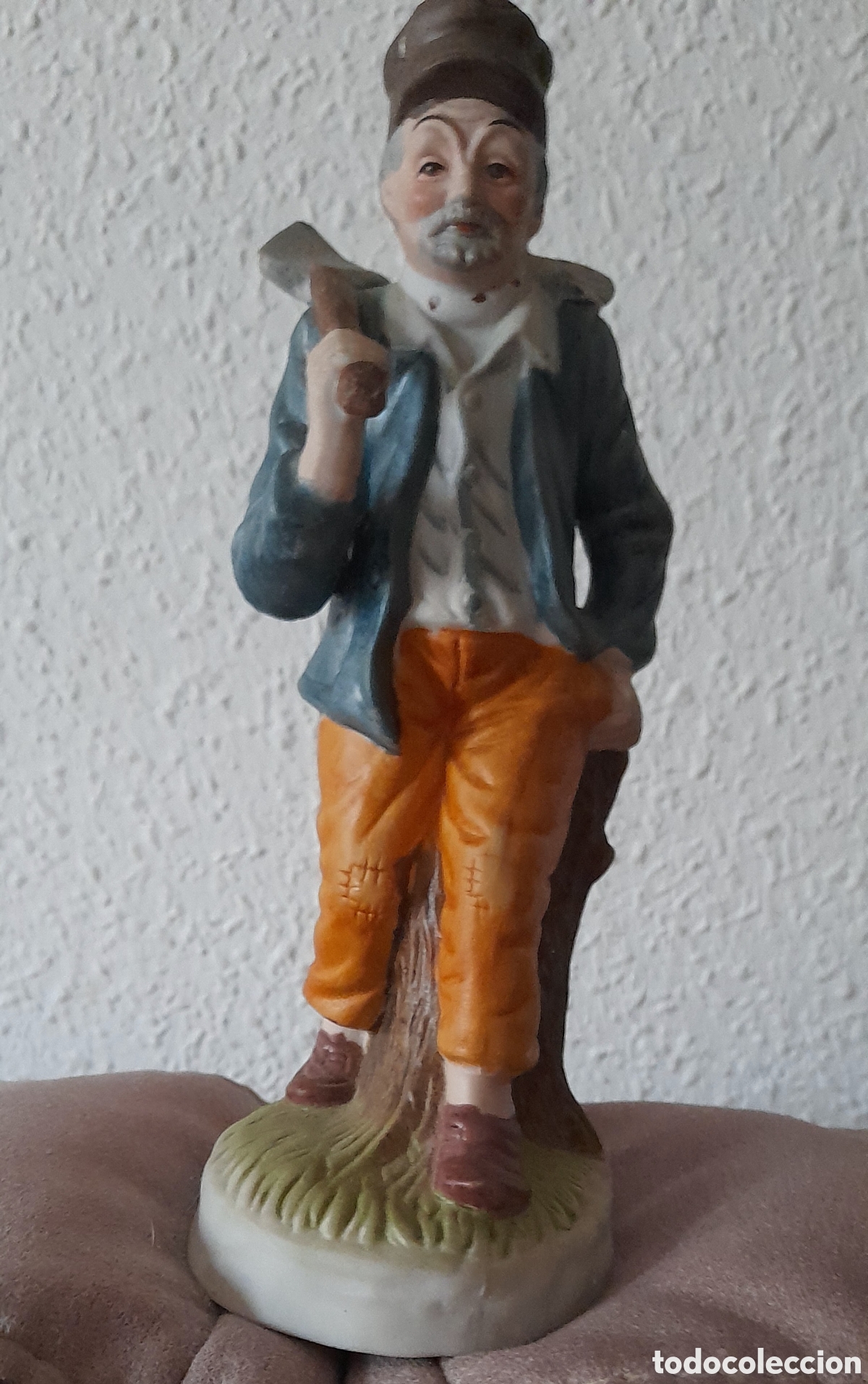 Vintage: Figura le&ntilde;ador biscuit - Foto 6