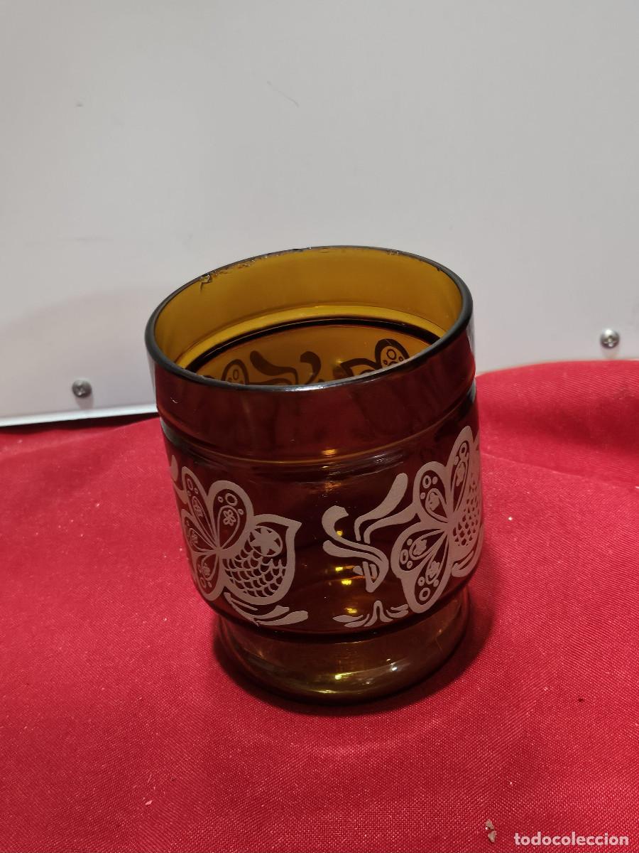 Vintage: vaso de cristal marron - Foto 1