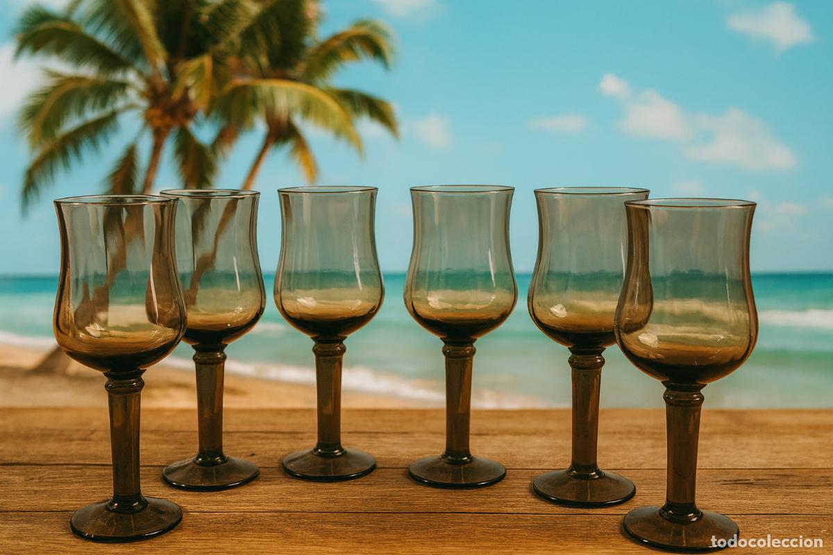 Vintage: Copas de vino estilo Mid-Century Modern &ndash; Juego de 6