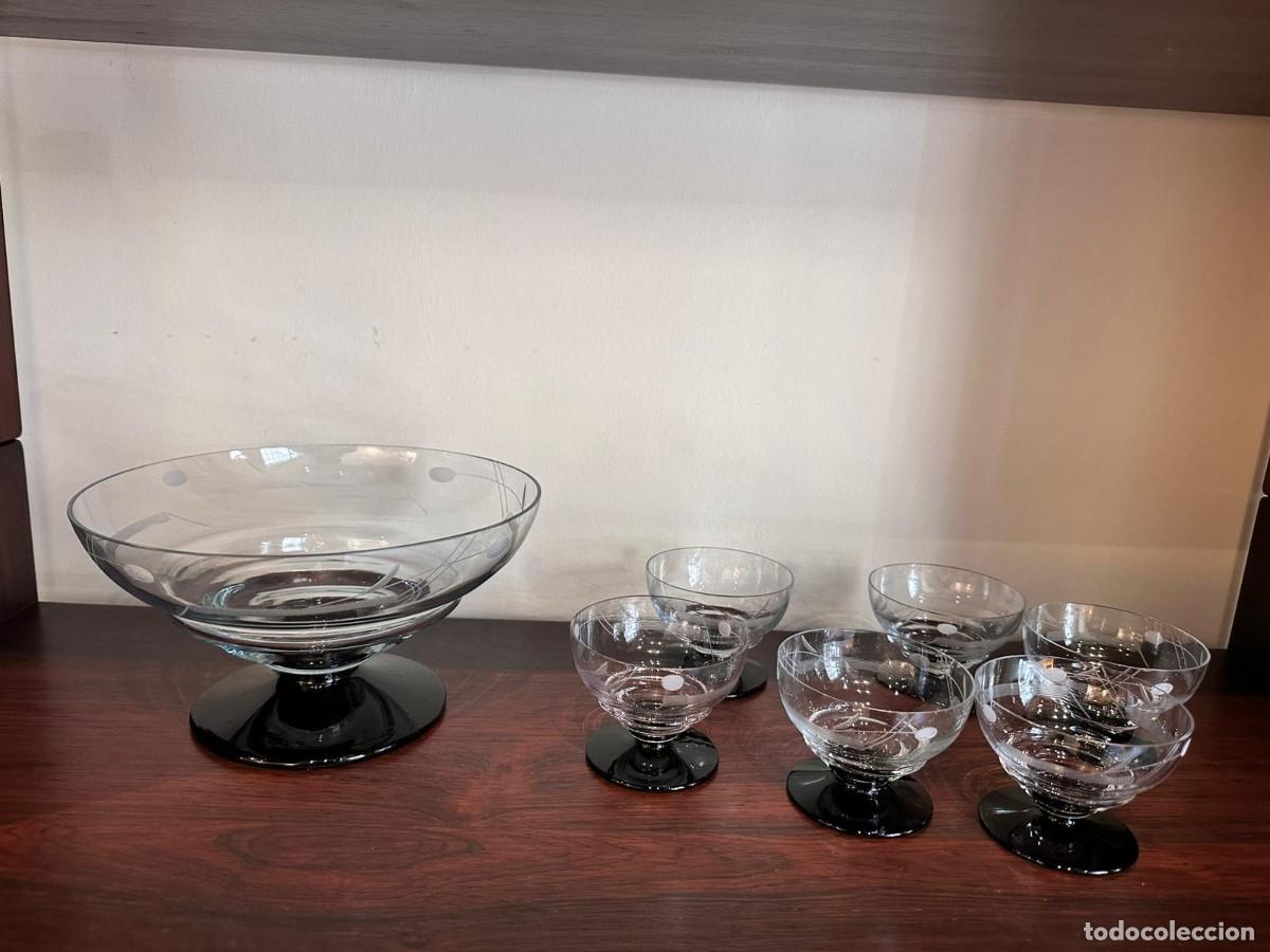 Vintage: Recipiente para ponche y seis copas - Foto 1