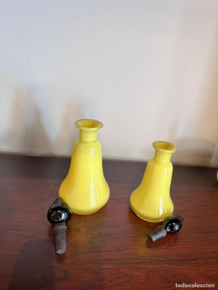 Vintage: Juego de tocador opalina amarillo - Foto 2
