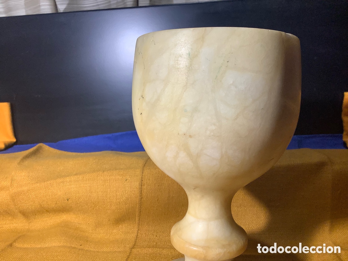 Vintage: Copa c&aacute;liz de alabastro. - Foto 3
