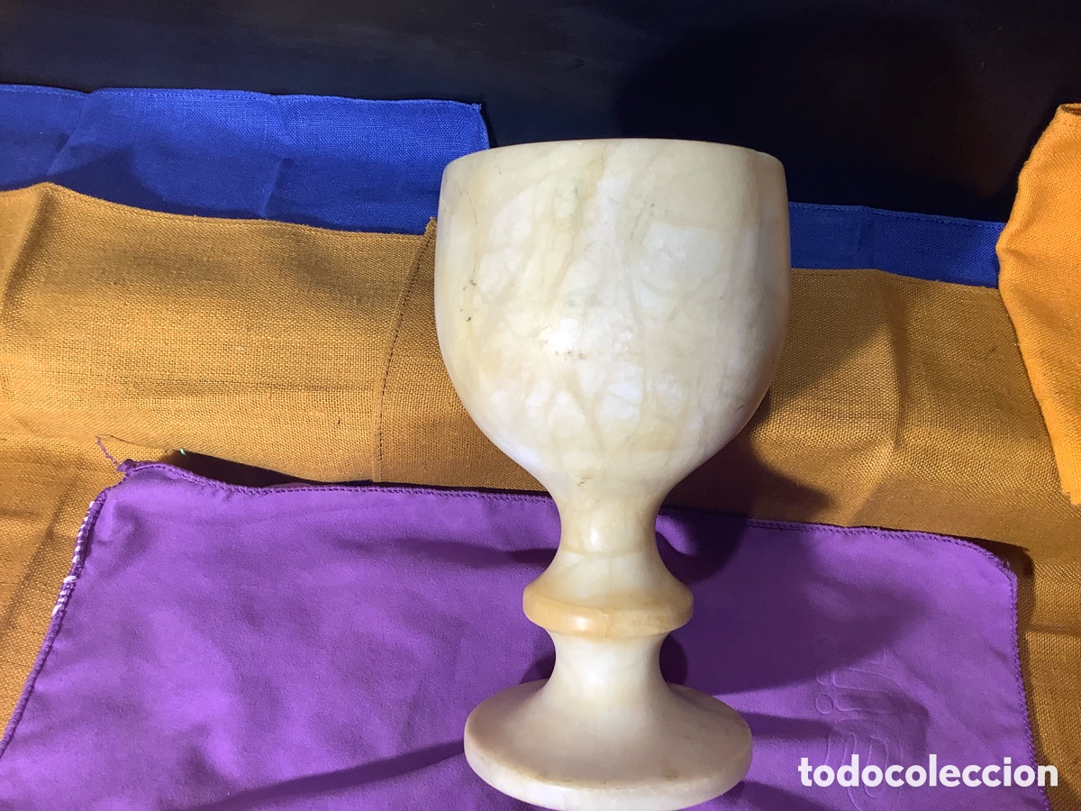 Vintage: Copa c&aacute;liz de alabastro. - Foto 9