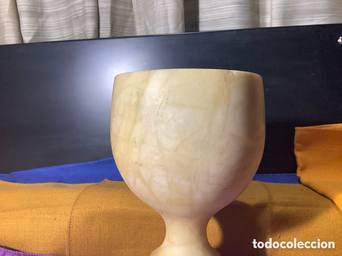 Vintage: Copa c&aacute;liz de alabastro. - Foto 13