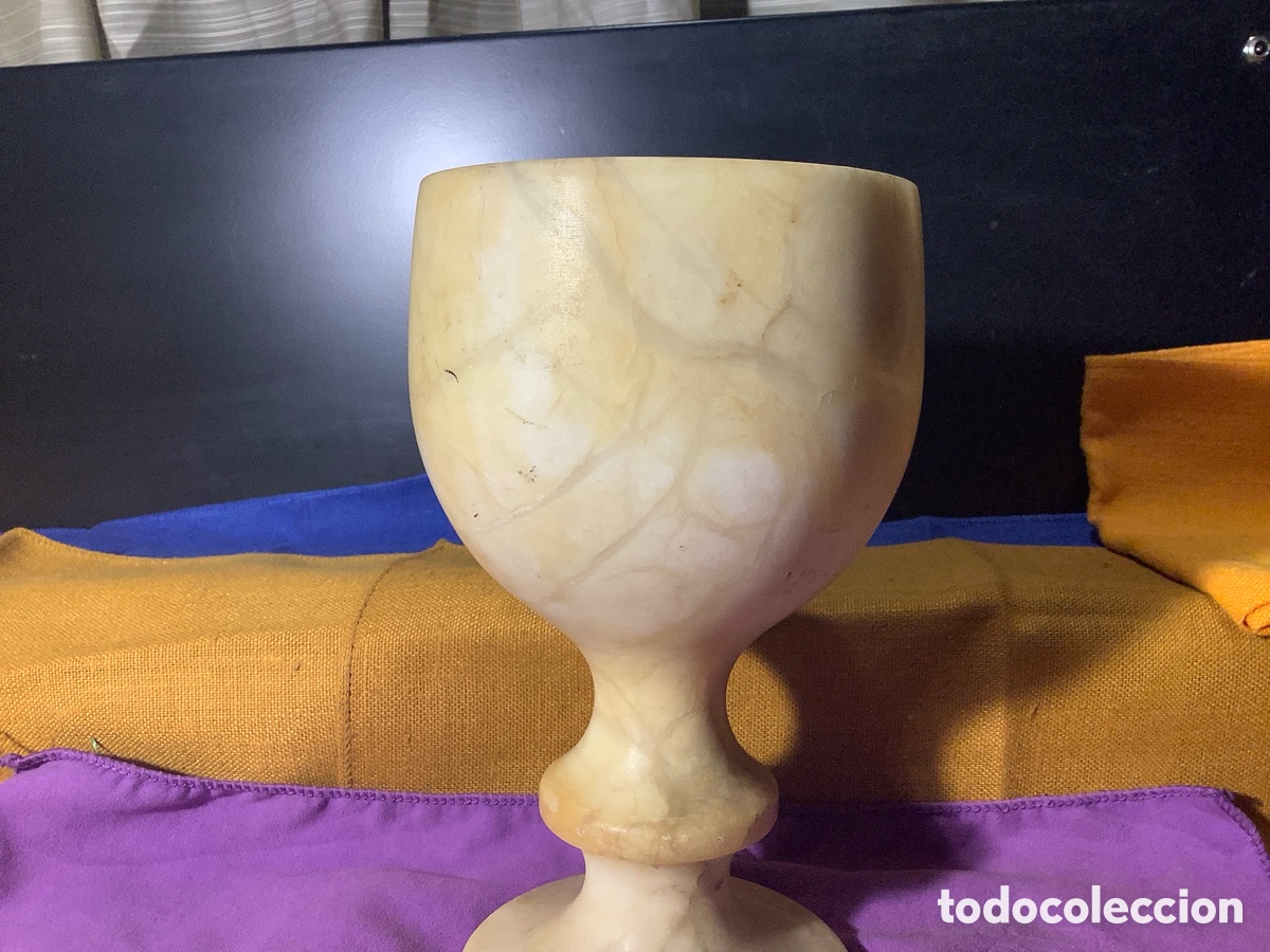 Vintage: Copa c&aacute;liz de alabastro. - Foto 14