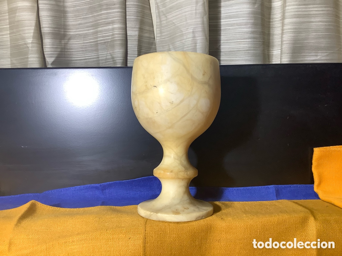 Vintage: Copa c&aacute;liz de alabastro. - Foto 1