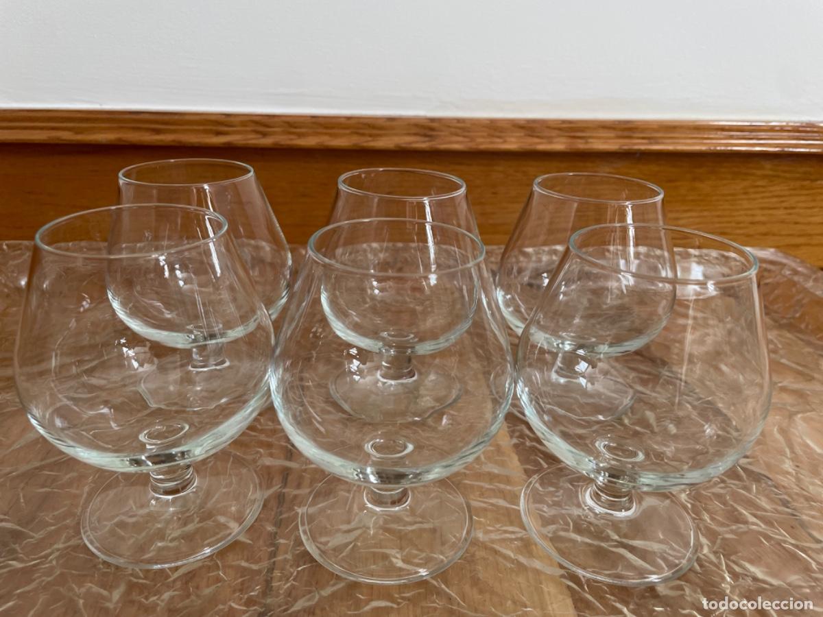 Vintage: SEIS COPAS DE CRISTAL PARA CO&Ntilde;AC - Foto 3