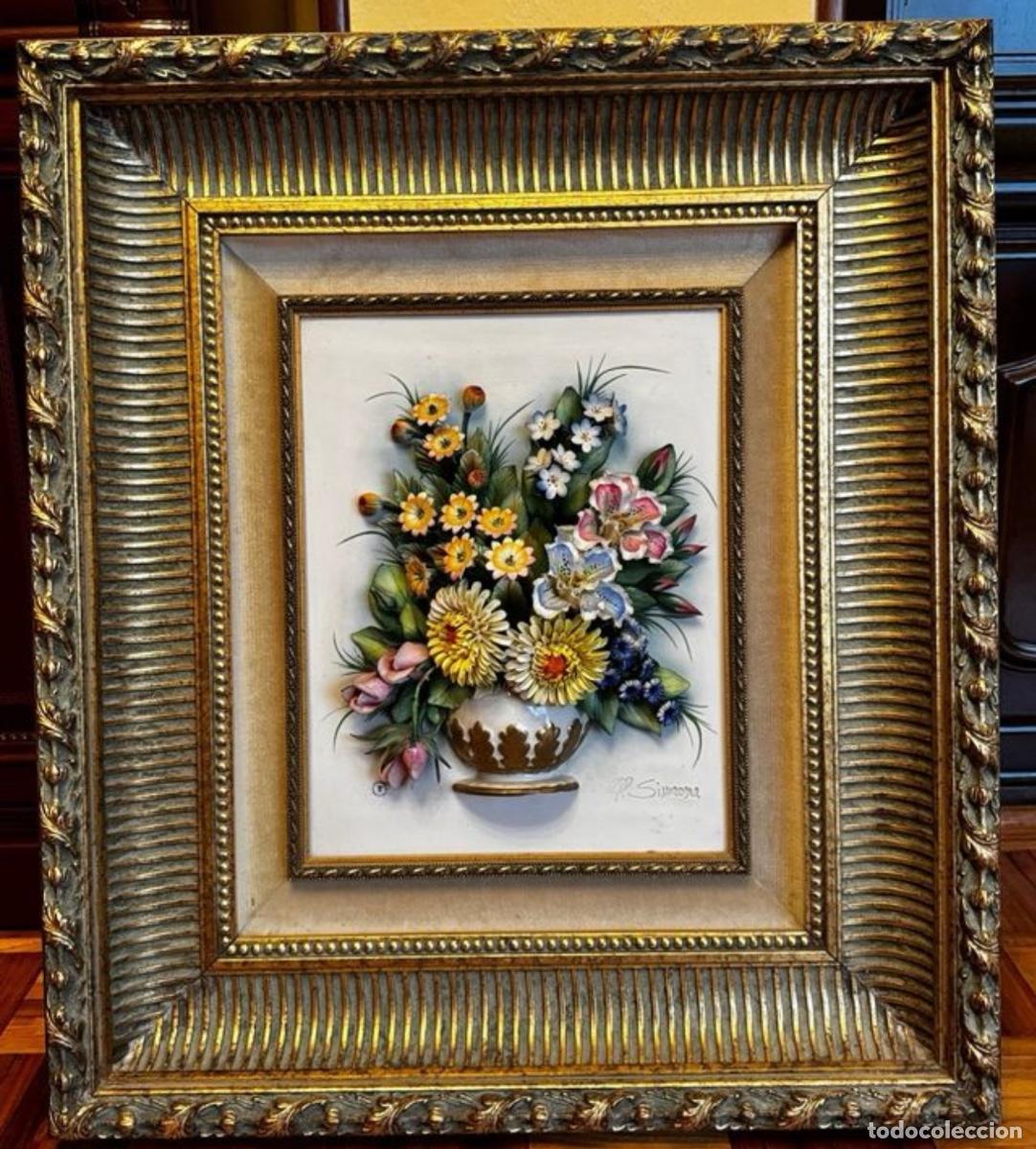 Vintage: Cuadro porcelana de Capodimonte - Foto 1