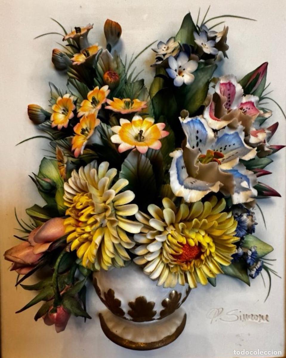 Vintage: Cuadro porcelana de Capodimonte - Foto 3