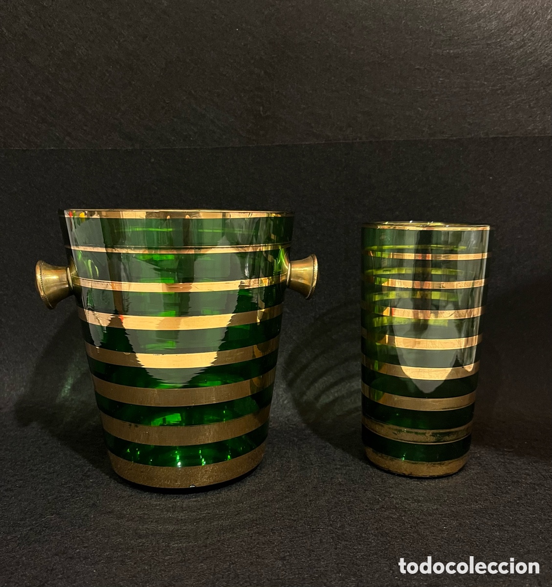 Vintage: Hielera y vaso a&ntilde;os 60/70