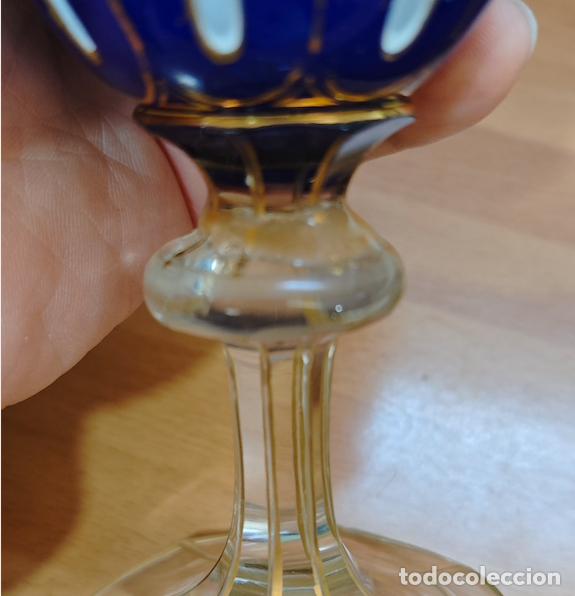 Vintage: COPA DE CRISTAL EN AZUL - Foto 4