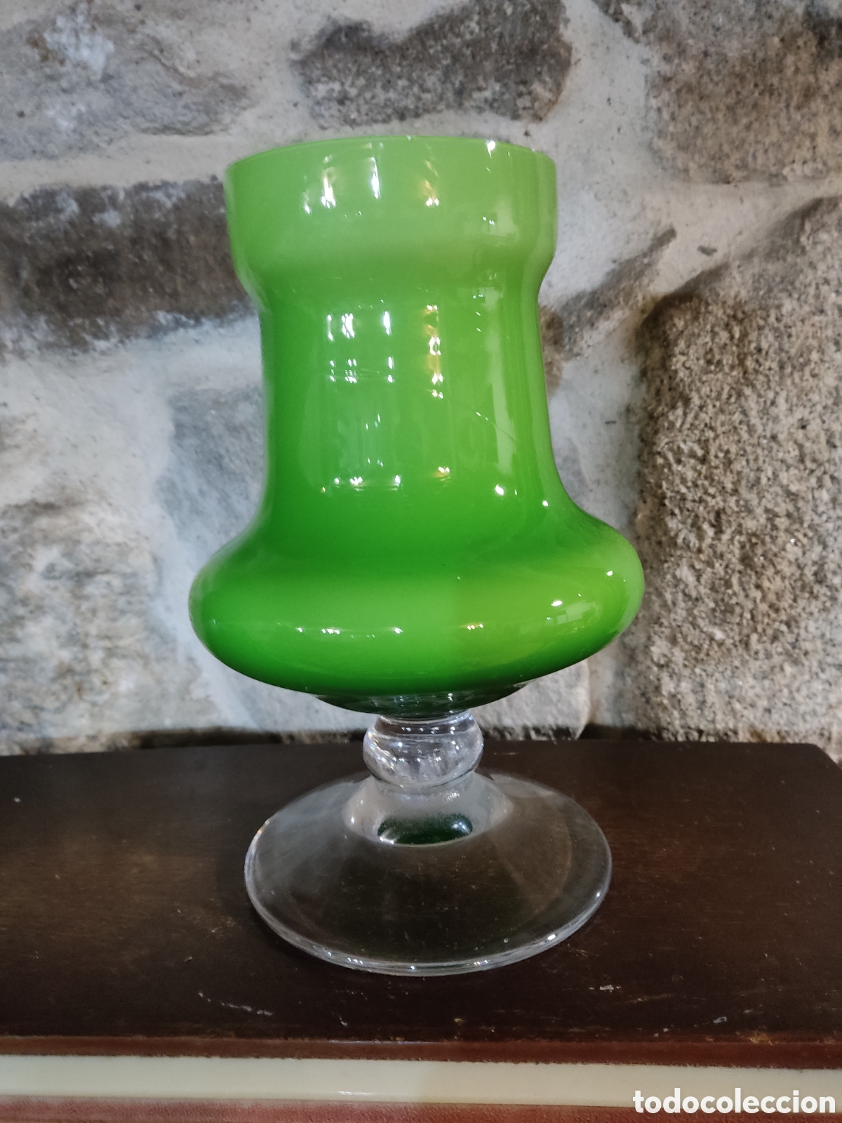 Vintage: Jarr&oacute;n opalina verde - Foto 1