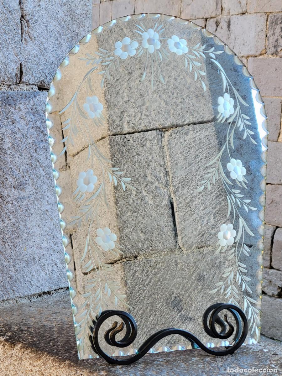 Vintage: Espejo de mesa gravado - Foto 3