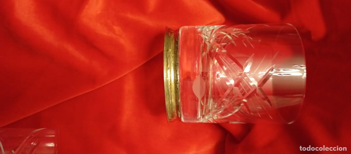 Vintage: Vasos cristal checo y plata - Foto 2