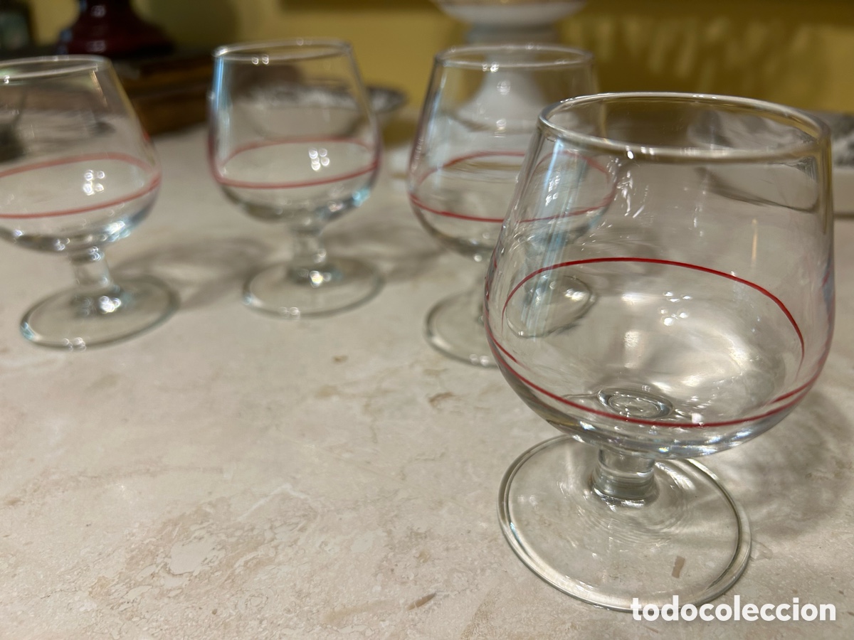 Vintage: 4 COPAS ENCINTADO ROJO - Foto 2