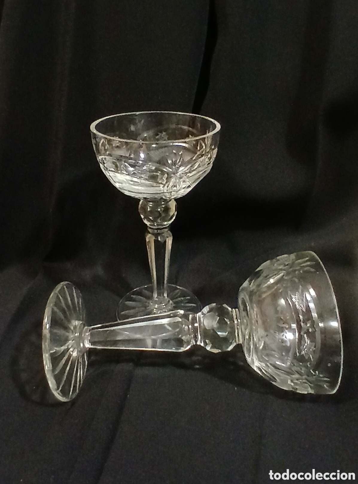 Vintage: Copa Cava Vintage Cristal Tallado a&ntilde;os 60.