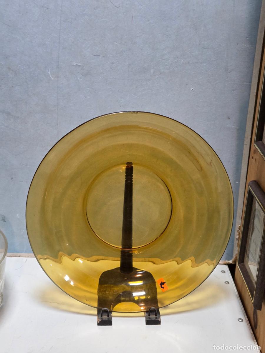 Vintage: ensaladera de cristal marron - Foto 1