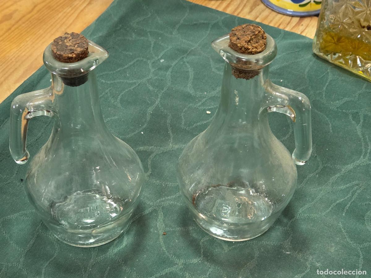 Vintage: aceitera y vinagrera de cristal - Foto 1