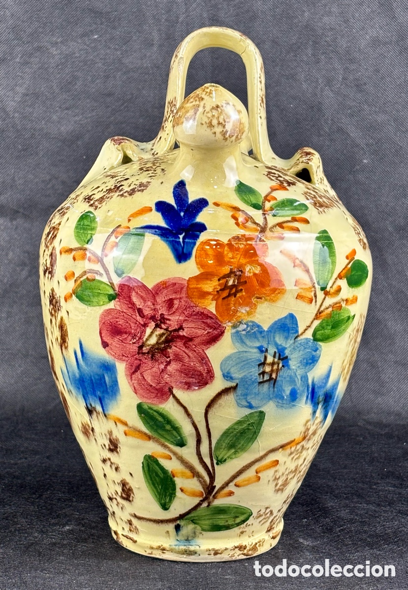 Vintage: BOTIJO CON MOTIVOS FLORALES