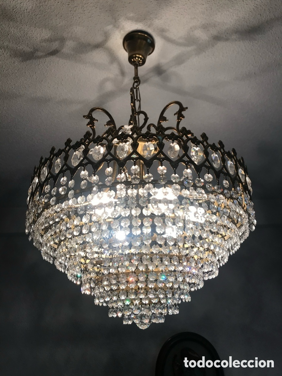 Vintage: L&aacute;mpara de cristal de roca - Foto 2