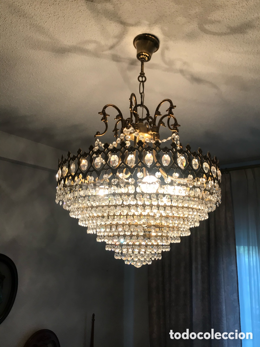 Vintage: L&aacute;mpara de cristal de roca - Foto 3