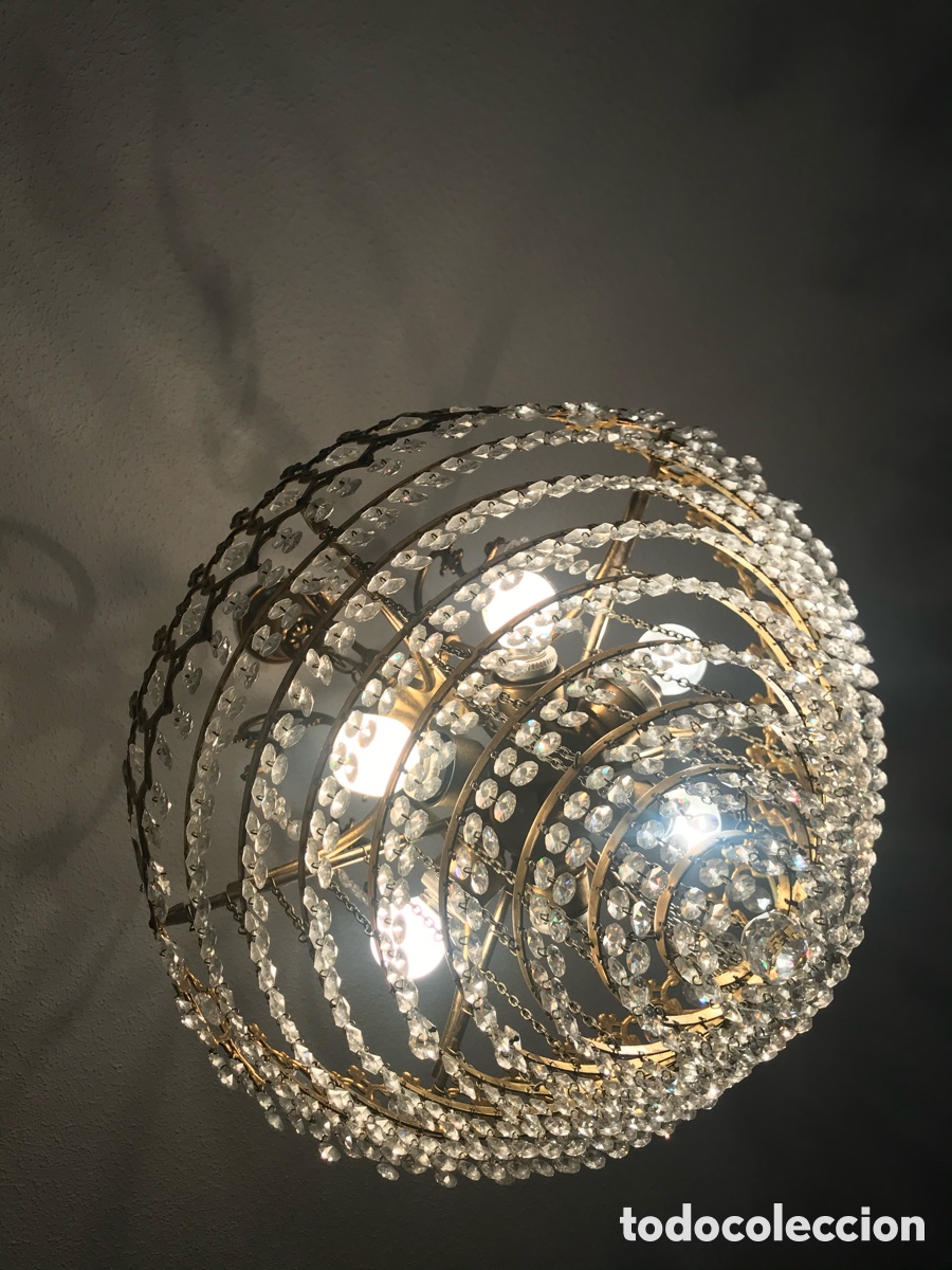 Vintage: L&aacute;mpara de cristal de roca - Foto 4