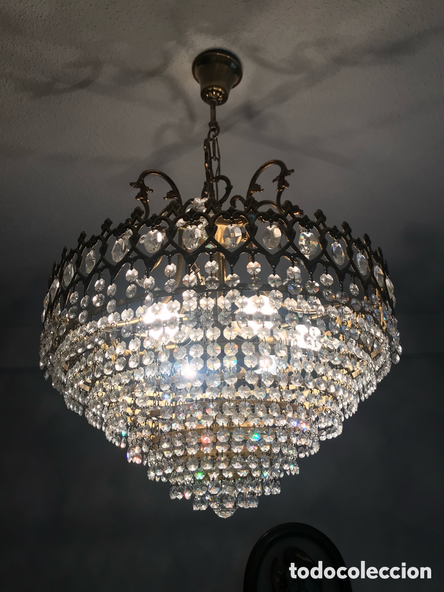 Vintage: L&aacute;mpara de cristal de roca - Foto 1