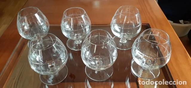 Vintage: 6 Copas de cristal para co&ntilde;ac - Foto 1