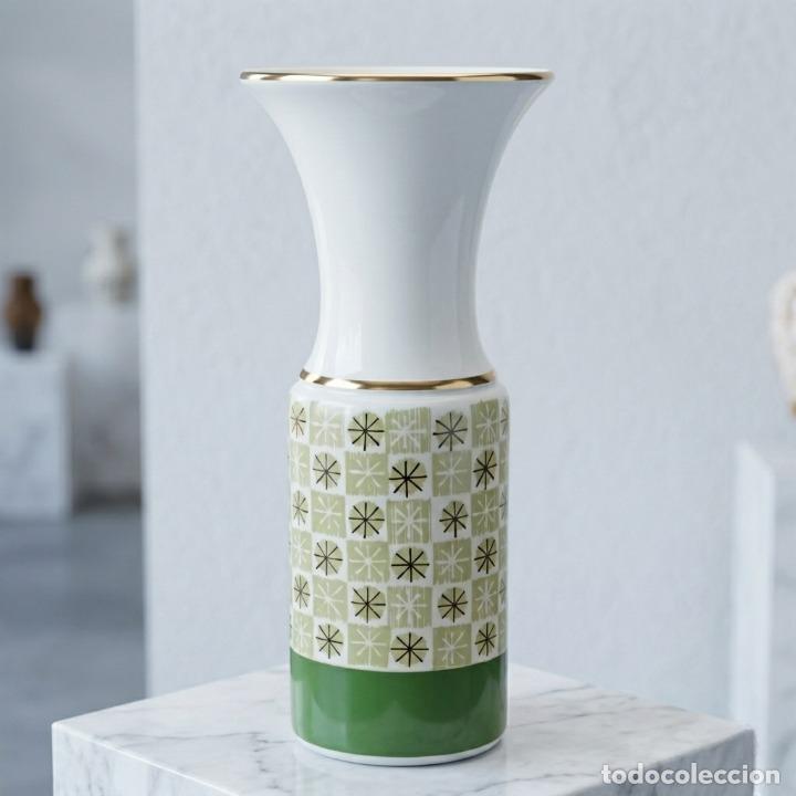 Vintage: Jarr&oacute;n Vintage HISPANIA - Estilo Mid-Century Atomic Age - A&ntilde;os 60 - Porcelana y Oro