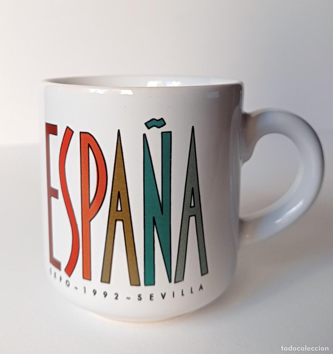 Vintage: TAZA CON PROPAGANDA ESPA&Ntilde;A SEVILLA EXPO 1992