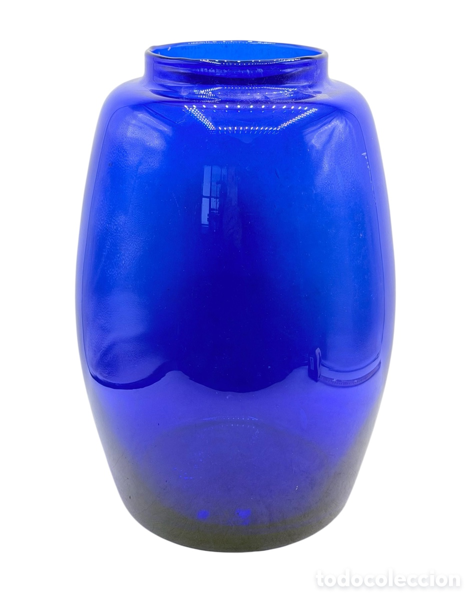 Vintage: Jarr&oacute;n Vintage de Cristal Azul