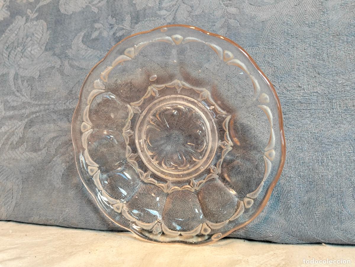 Vintage: Plato platito decorativo antiguo de cristal transparente 14 cm di&aacute;metro aprox. a&ntilde;os 60-70 vintage