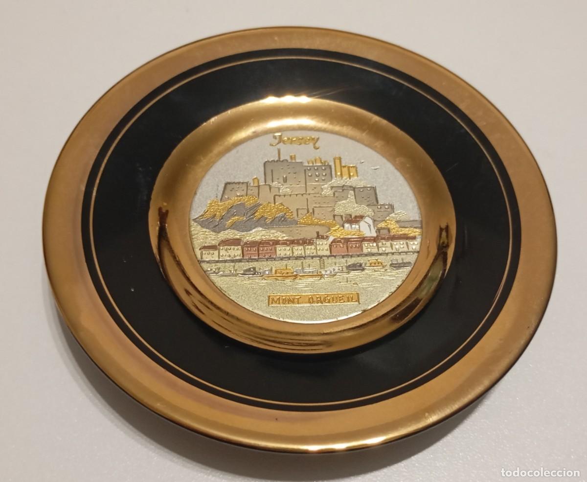 Vintage: PLATO PEQUE&Ntilde;O DECORATIVO DE PORCELANA NEGRA ART CHOKIN,VINTAGE DE LOS A&Ntilde;OS 80,HECHO EN JAP&Oacute;N