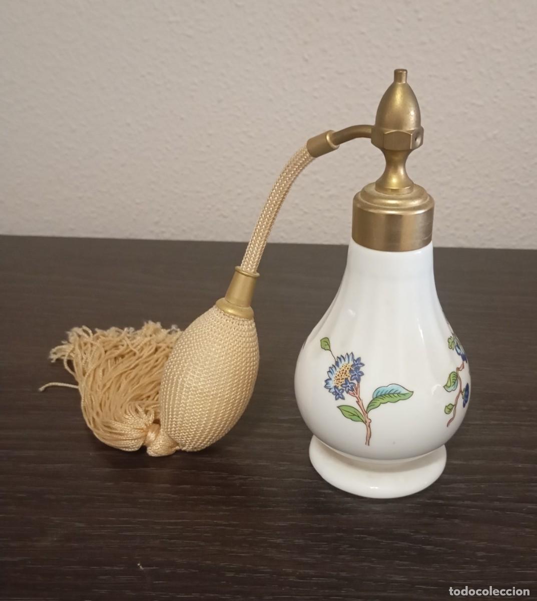 Vintage: PRECIOSO FRASCO DE PERFUME DE PORCELANA FINA CON ATOMIZADOR AYNSLEY PATR&Oacute;N PEMBROKE VINTAGE