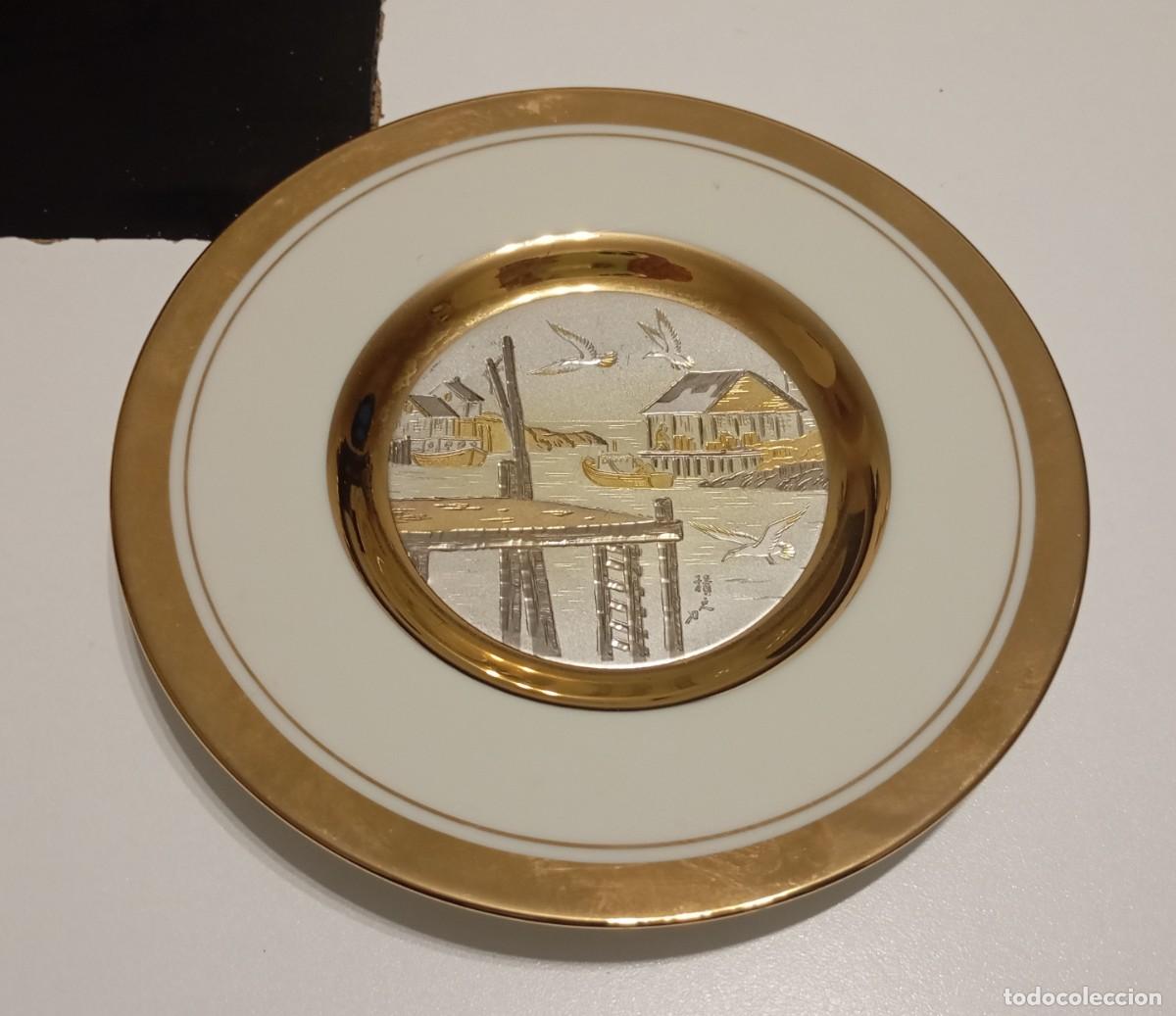 Vintage: PLATO DE PORCELANA EDICI&Oacute;N LIMITADA,ART CHOKIN,SEAGULL & VILLAGE, VINTAGE DE LOS A&Ntilde;OS 80