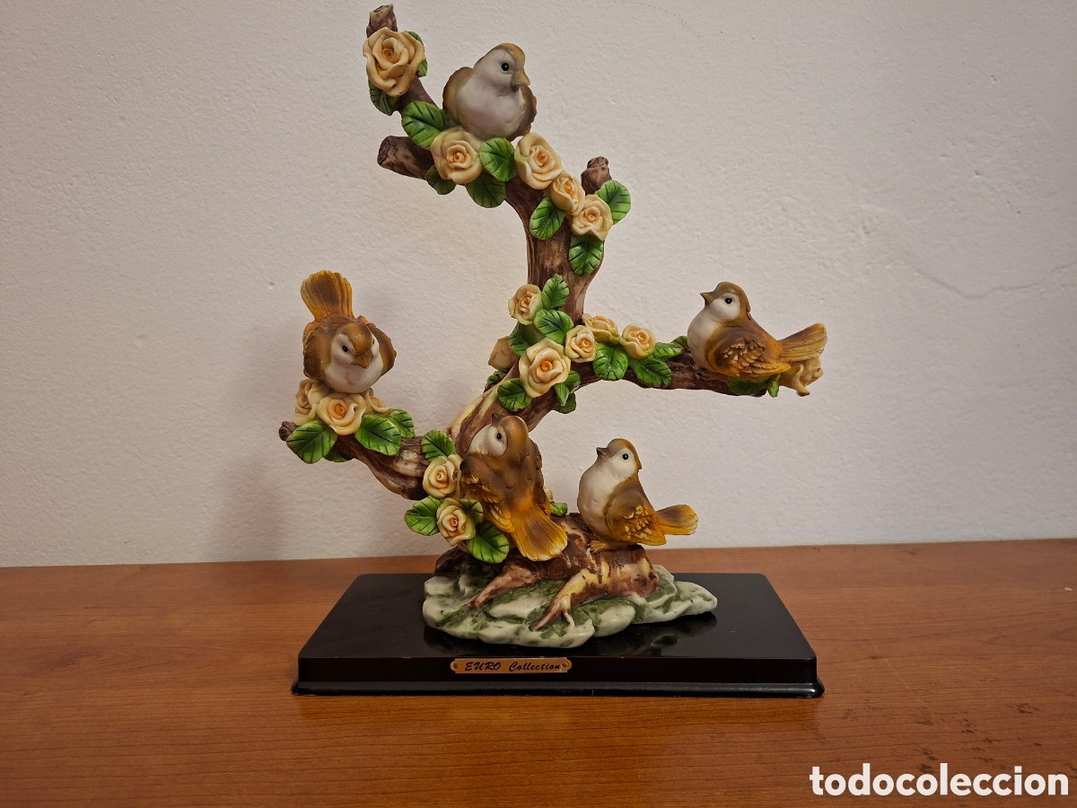 Vintage: Statuina Porcellana Uccellini e Rose