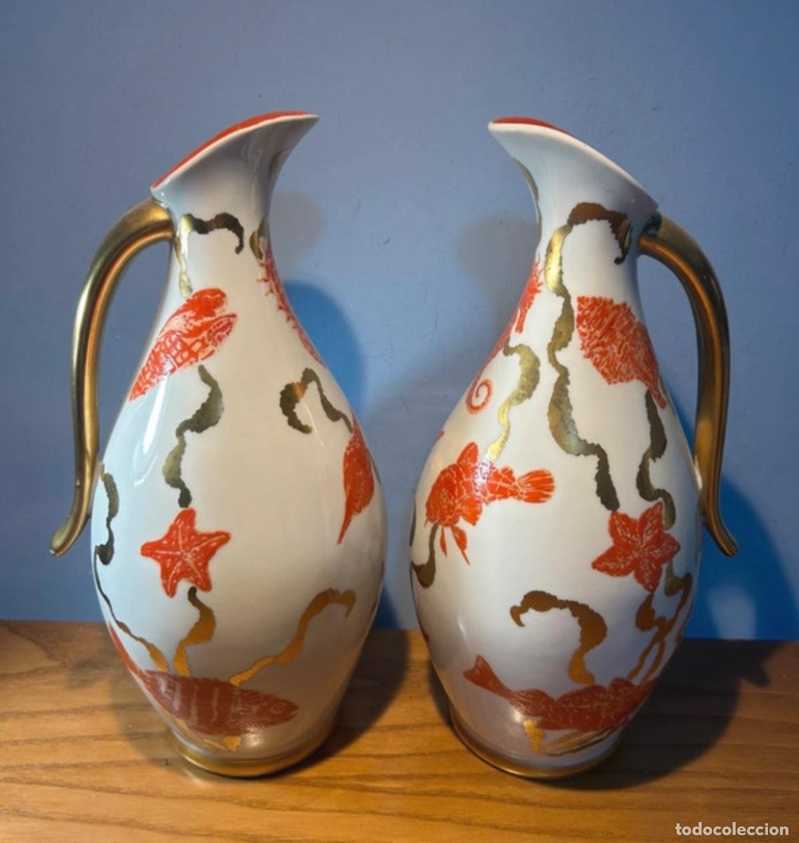 Vintage: 2 jarrones porcelana Hispania - Foto 2