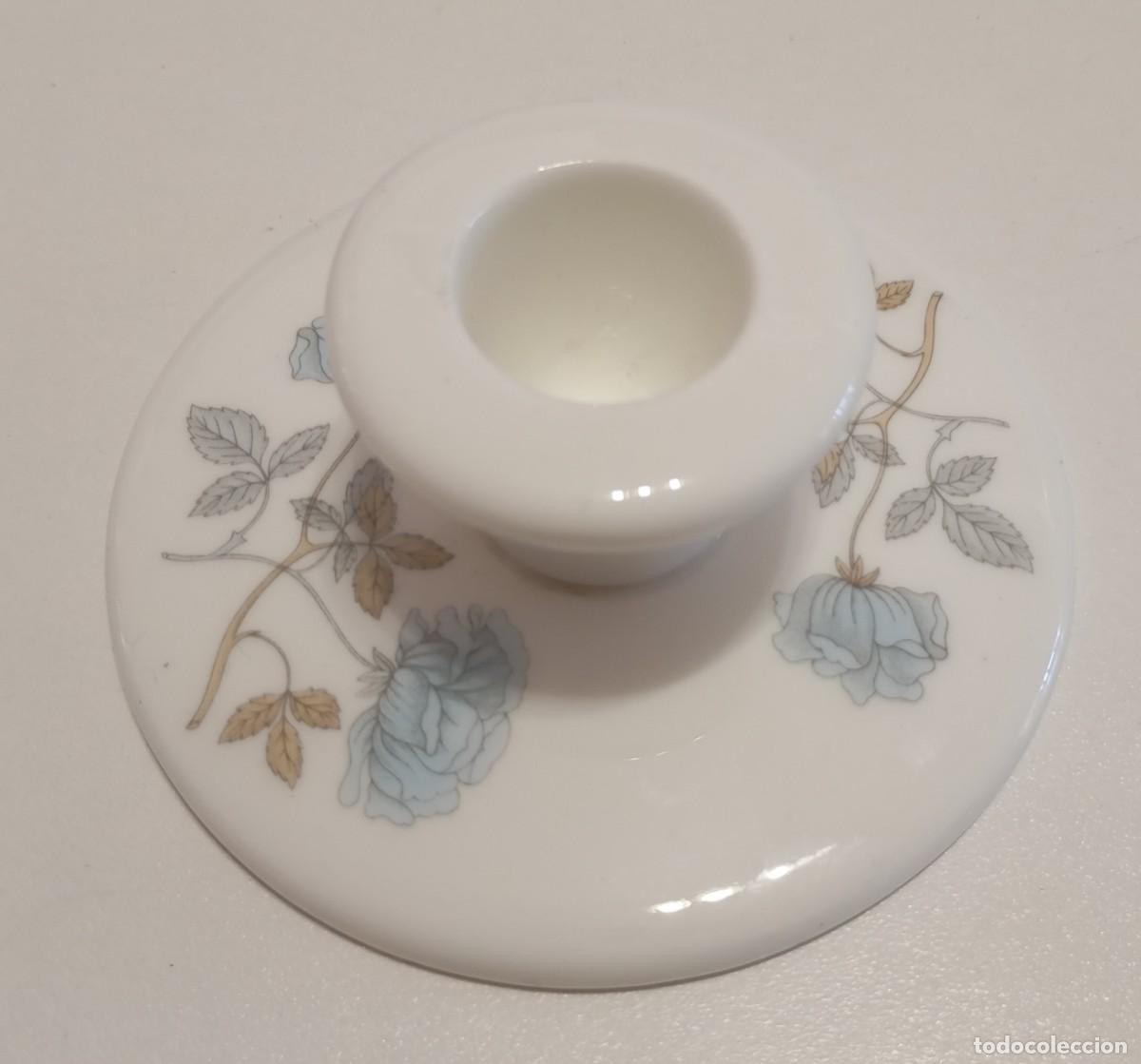 Vintage: CANDELABRO DE PORCELANA FINA,WEDGWOOD,MODELO ICE ROSE VINTAGE DE LOS A&Ntilde;OS 70,HECHO EN INGLATERRA