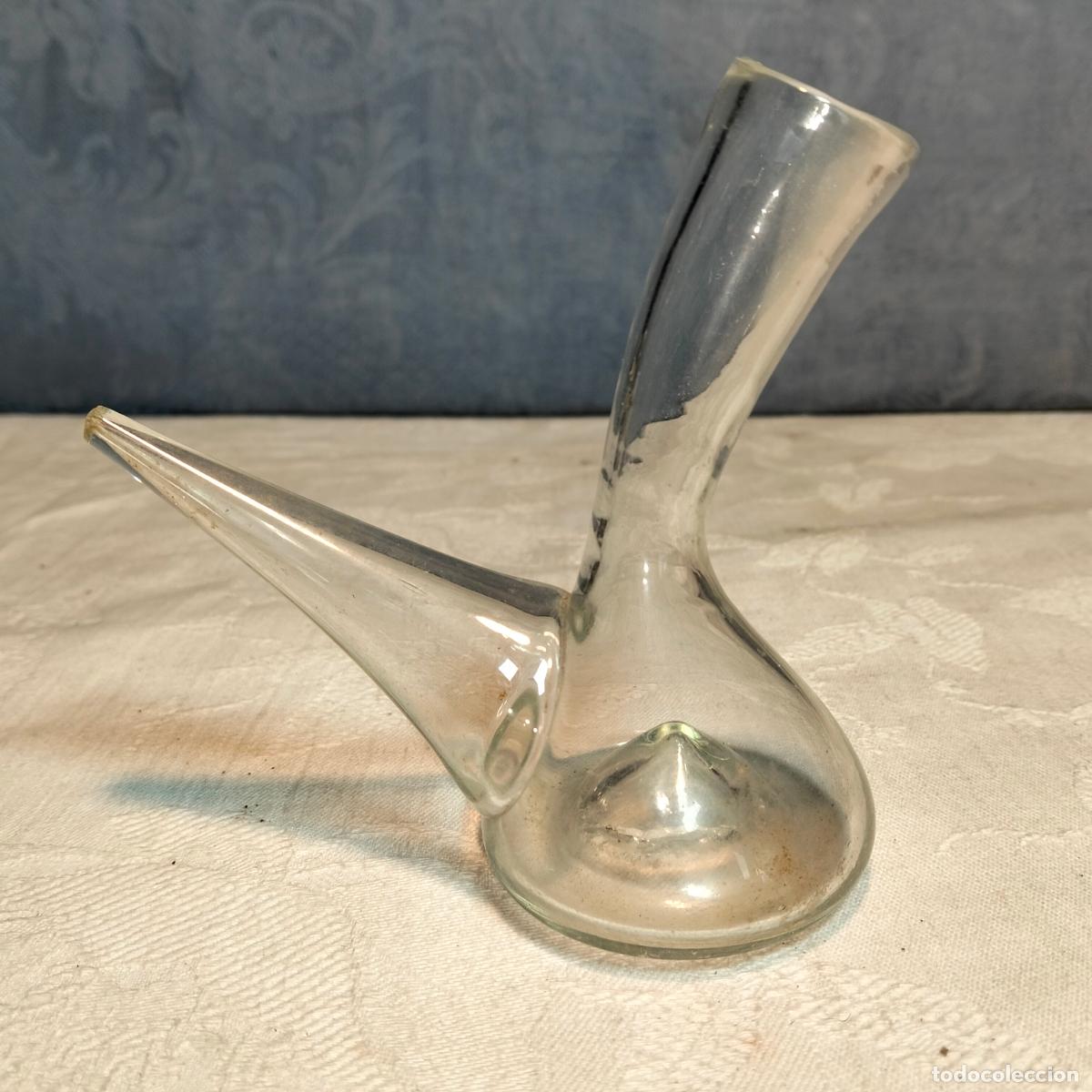 Vintage: Antiguo porr&oacute;n de cristal soplado a mano catal&aacute;n peque&ntilde;o 11 cm de alto a&ntilde;os 30-40
