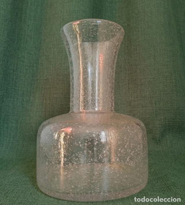 Vintage: Jarr&oacute;n / Frasca Vidrio Burbujeado de BIOT (Francia) - Cristal Irisado - Soplado a Mano