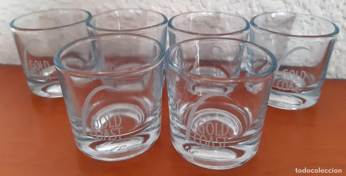 Vintage: 6 CHUPITOS CON PUBLICIDAD DE GOLD COAST - PERFECTO ESTADO