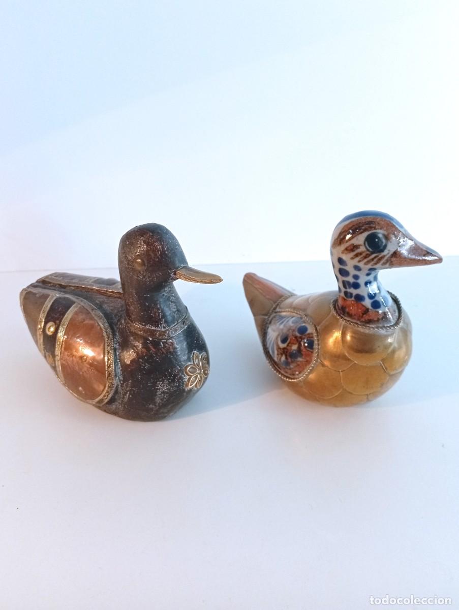Vintage: Patos decorativos cer&aacute;mica Tonal&aacute; y madera