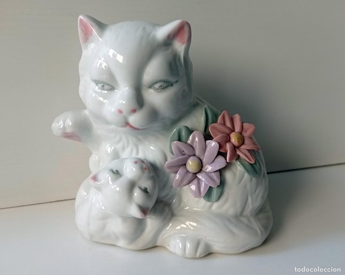 Vintage: FIGURA DE ADORNO RETRO VINTAGE PAREJA DE GATITOS