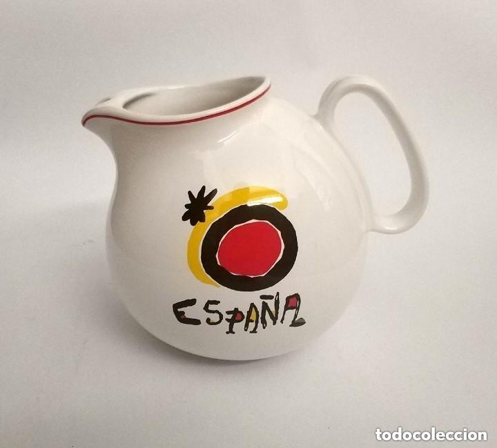 Vintage: Bonita jarra ceramica logotipo espa&ntilde;a creado por miro