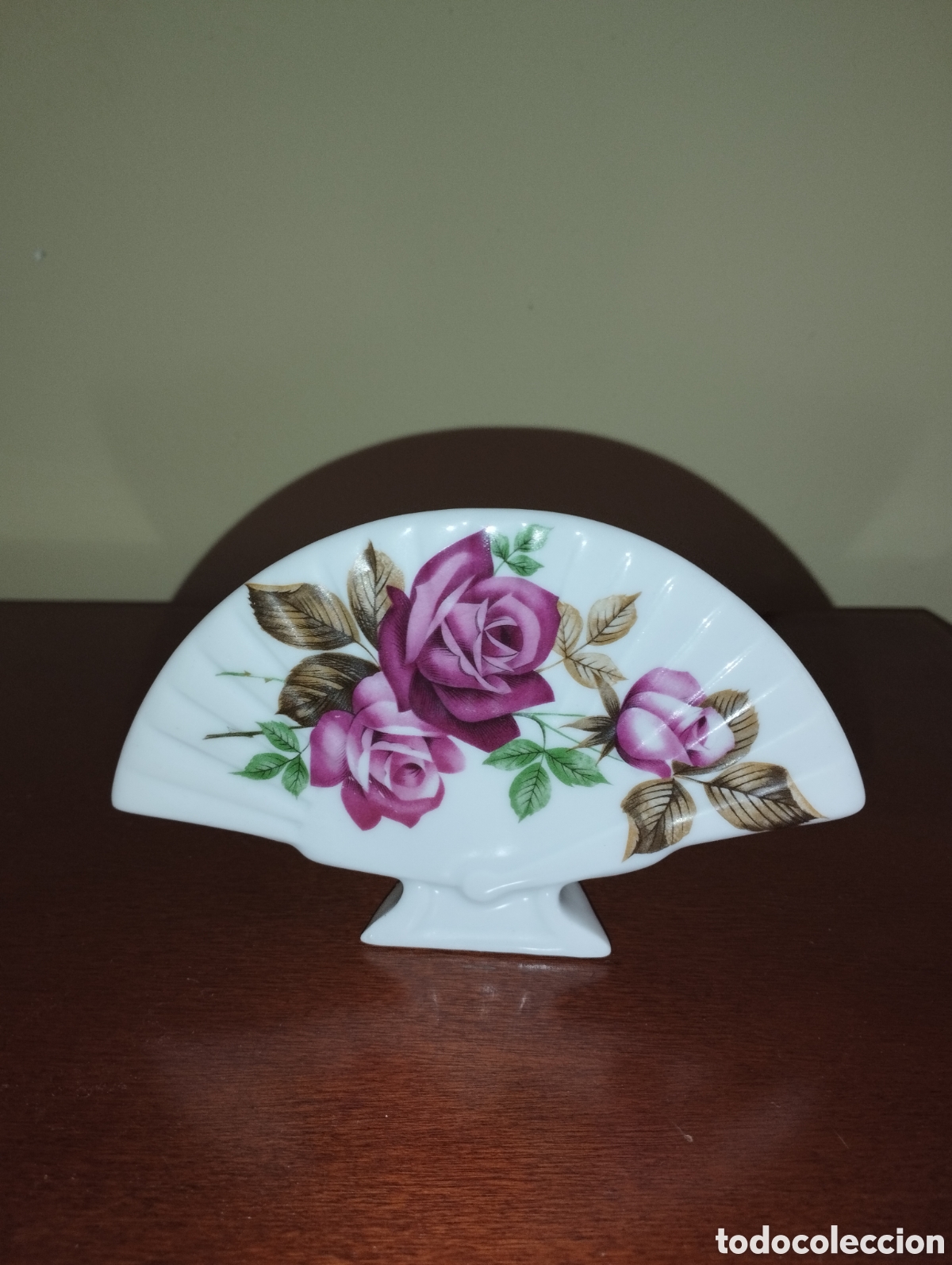 Vintage: Figura abanico cer&aacute;mica Llompart